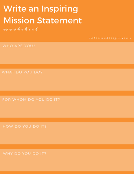 How to write an inspiring mission statement worksheet