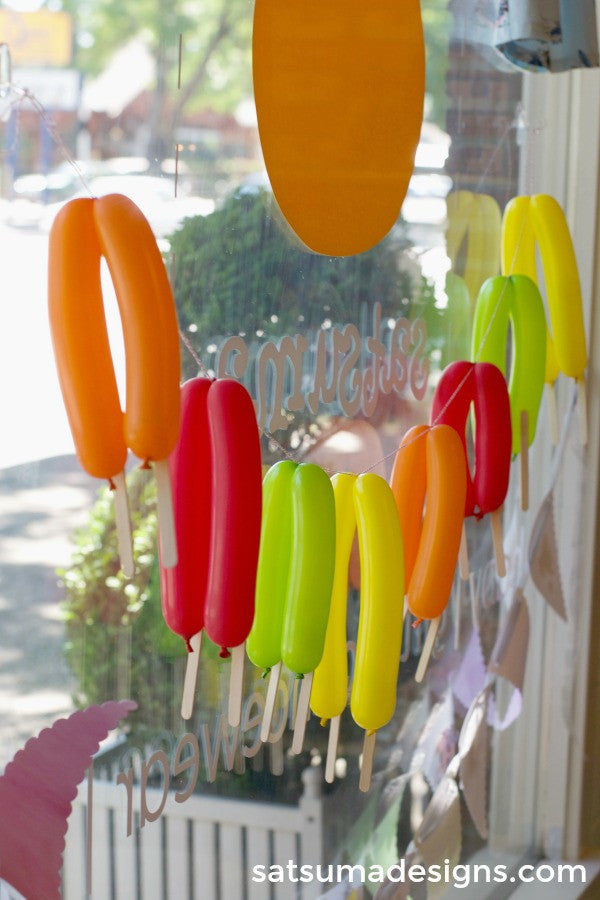 balloon popsicle garland