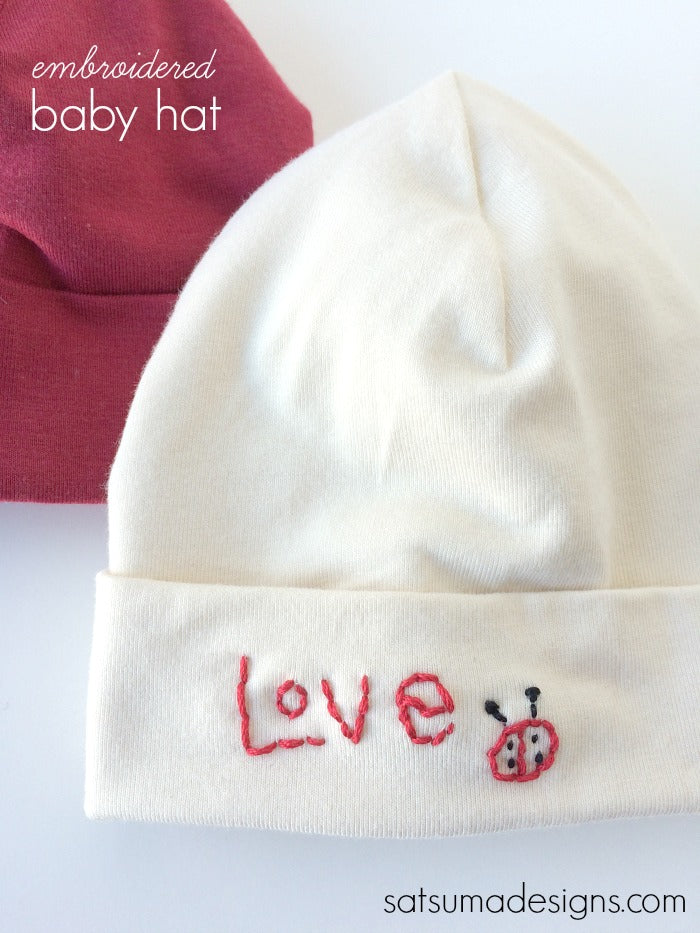 embroidered baby hat