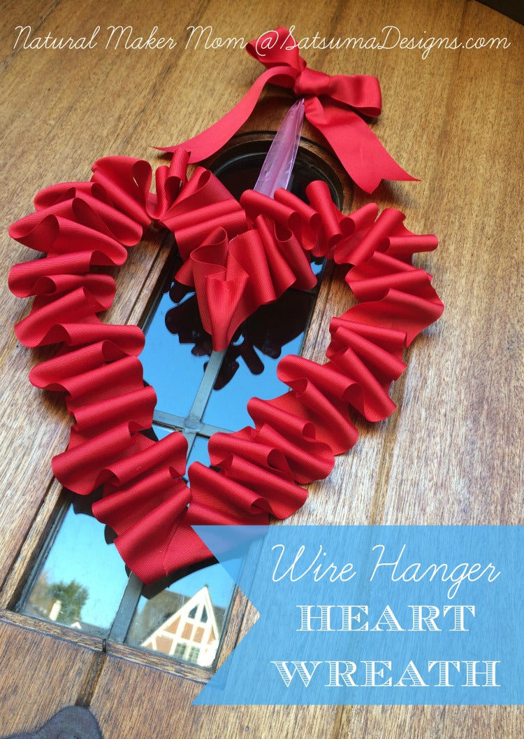 DIY Wire Hanger Heart Wreath