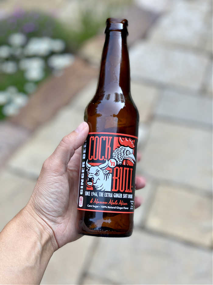 Photo of cock and bull ginger beer bottle
