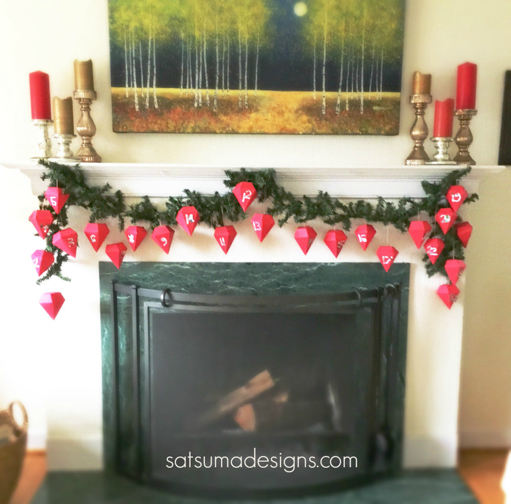 diy paper diamond advent garland