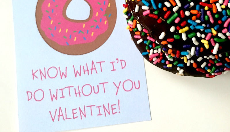 Donut know what I'd do without you Valentine | Valentine cards | SatsumaDesigns.com #valentinesday #valentine