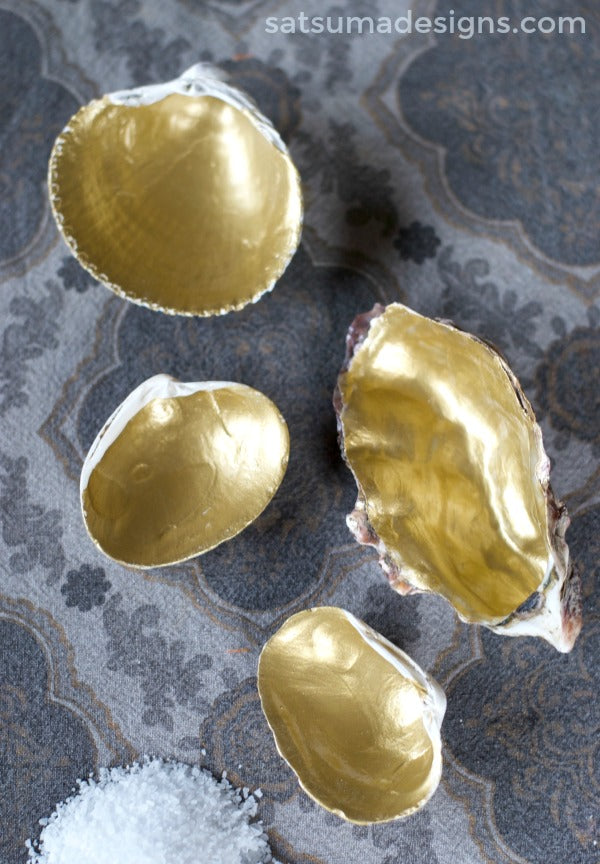 gold shell pinch bowls | SatsumaDesigns.com #beach #gifts