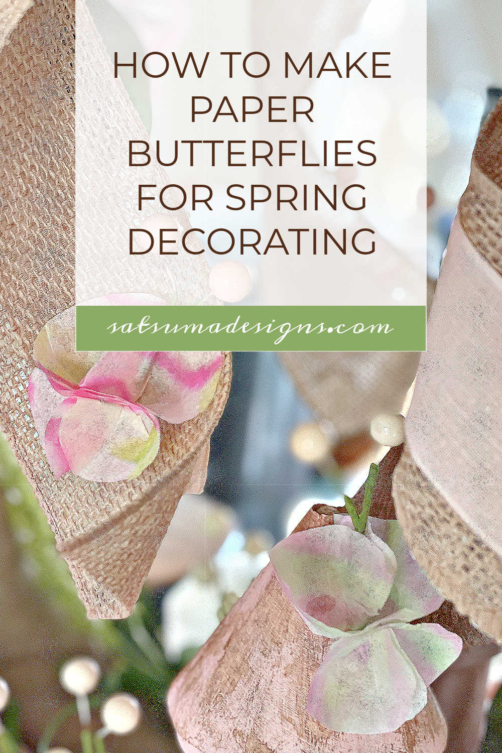 Discover how to easily make paper butterflies for spring decorating. This easy craft is great for kids to enjoy adding to gifts, sharing May Day baskets and decorating your home. Enjoy! #butterflies #papercrafts #easycrafts #craftsforkids