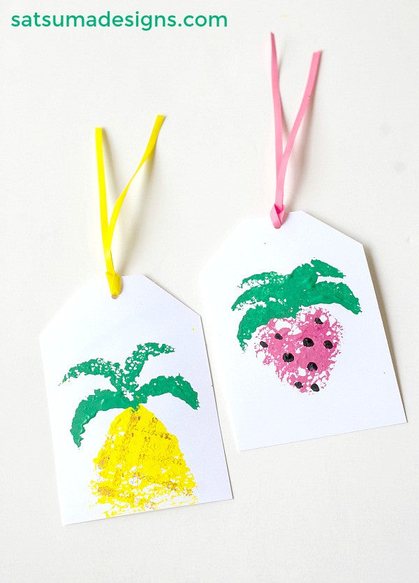 diy summer fruit gift tag