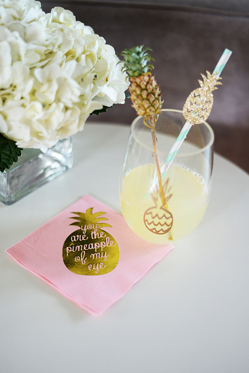 glitter pineapple straws