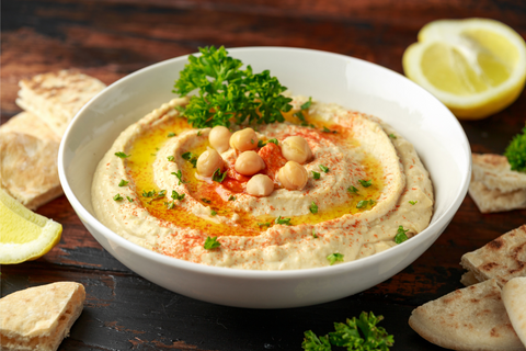 Paprika Hummus with Pita Bread