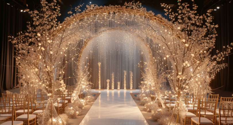 Ideen für einen Hochzeitsbogen: Lichtprojektionsbogen