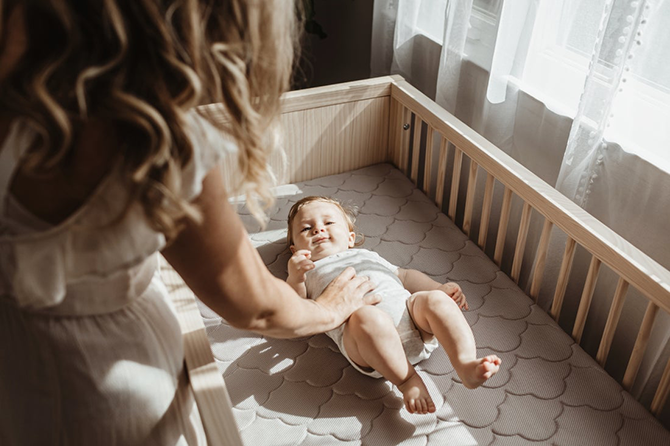 Mom soothing a baby