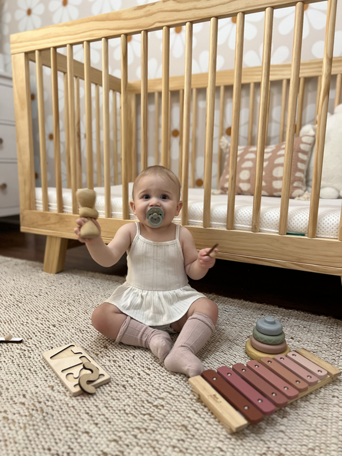 9-month-old milestones playing with blocks