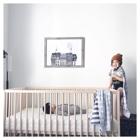 example of black and white baby boy nursery ideas