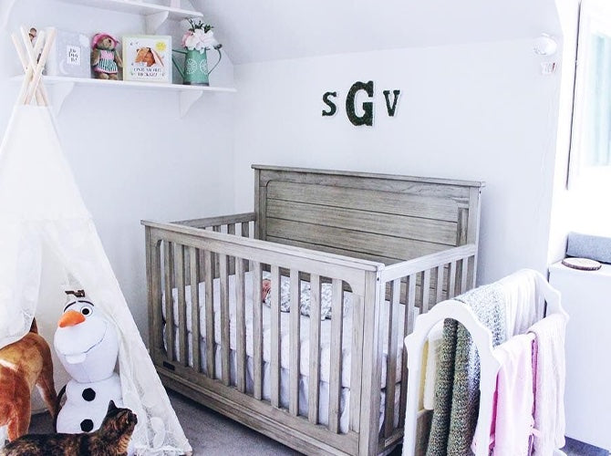 baby girl nursery ideas with monogrammed wall