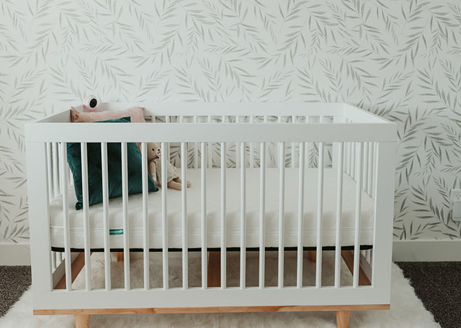 crib set up for baby to sleep in