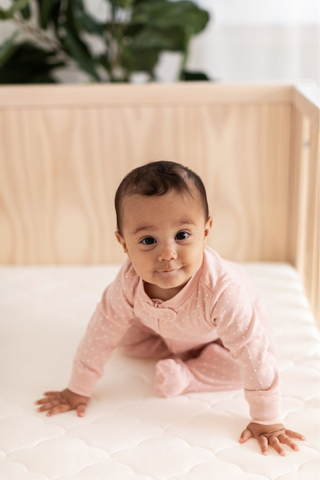 Baby On Non-Toxic Crib Mattress