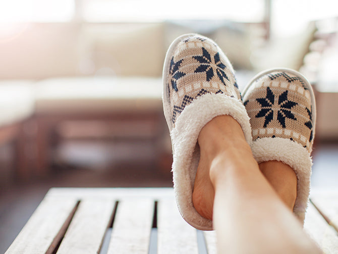 Comfy slippers to include in a Postpartum Gift Basket for new moms