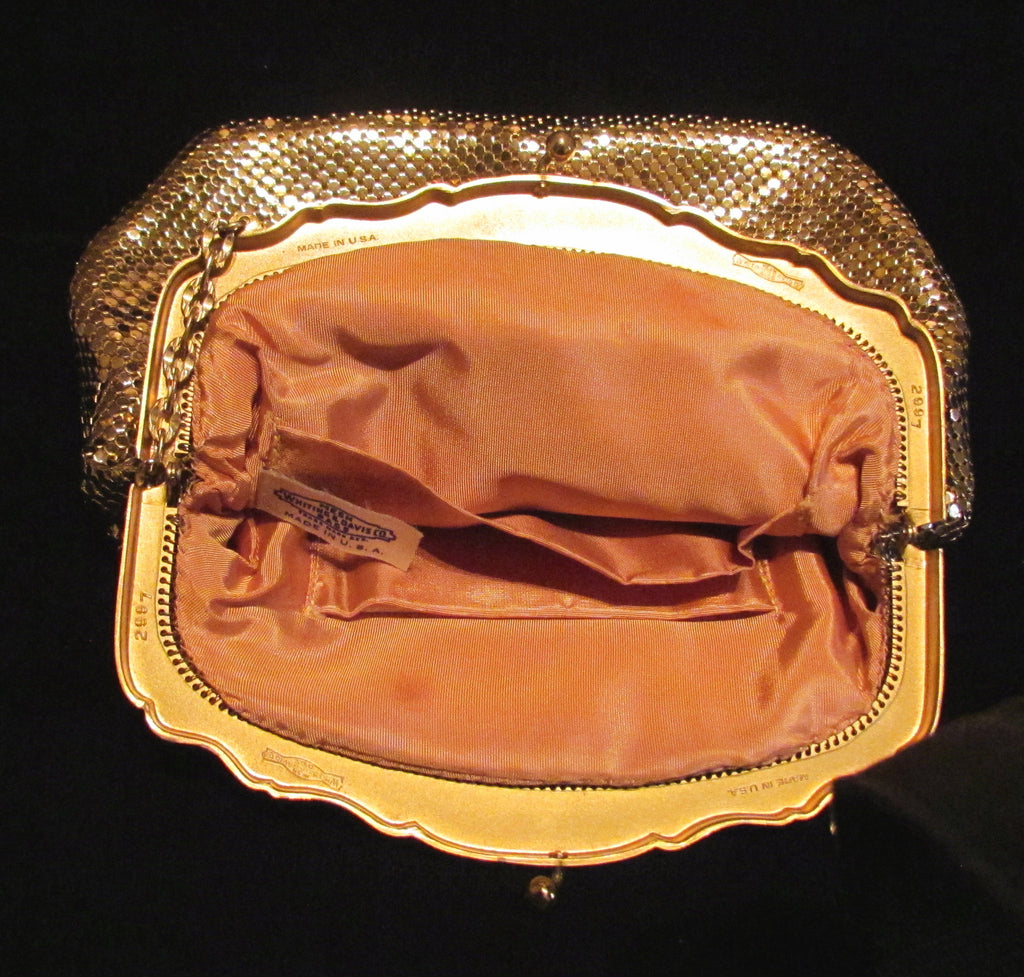 Whiting Davis Gold Mesh Formal Purse 1940s Evening Bag Unused Wonderfu ...
