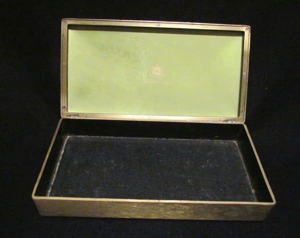 1950s Evans Guilloche Smoking Set Green Enamel Lighter Cigarette Box A ...