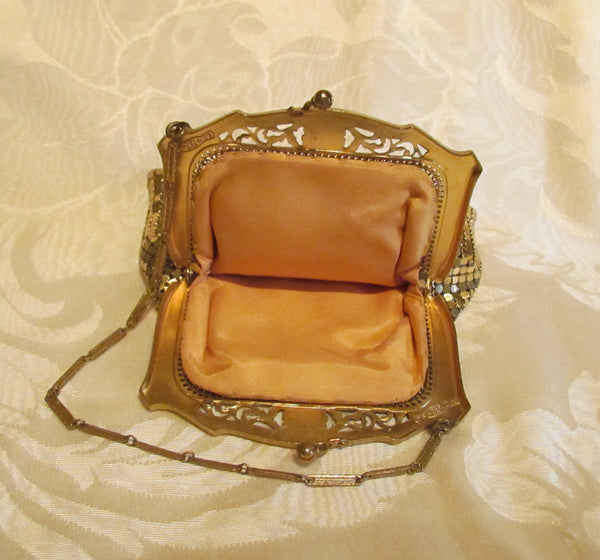 1930s Whiting Davis Gold Mesh Purse Vintage Small Wedding Handbag Form ...