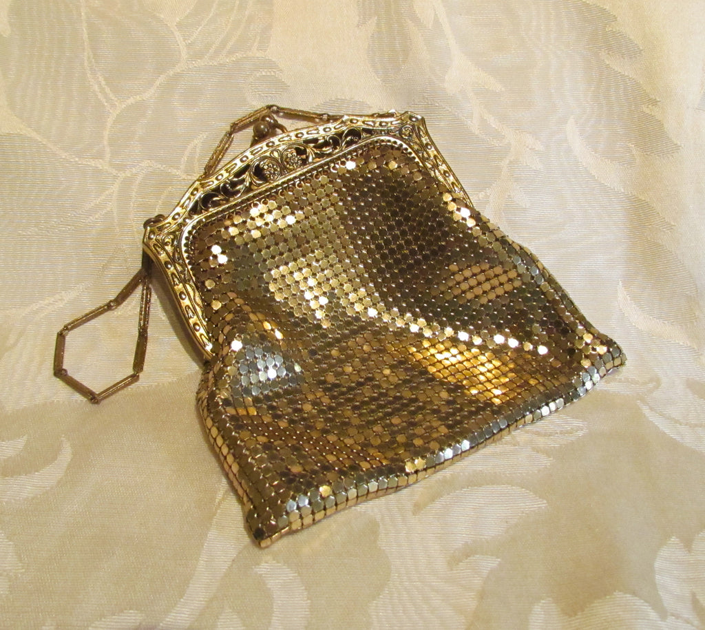 whiting davis gold mesh purse