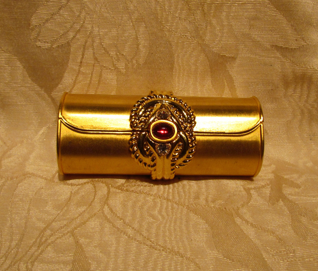 Gold Rhinestone Lipstick Case Vintage Mirror Lipstick Holder Unused Power Of One Designs