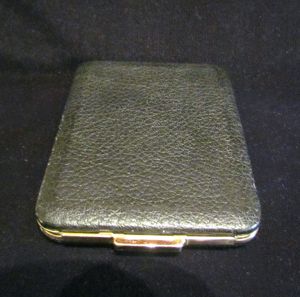 Black Leather Cigarette Case Gold Plated 1948 Rogers Lin Bren Cigarett ...