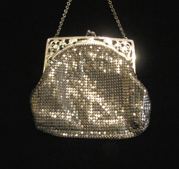 Vintage Whiting Davis Silver Mesh Purse Evening Bag Excellent Conditio ...