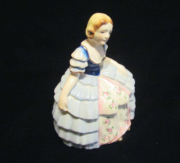 Victorian Porcelain Powder Jar Victorian Figural Lady Powder Box Occup ...