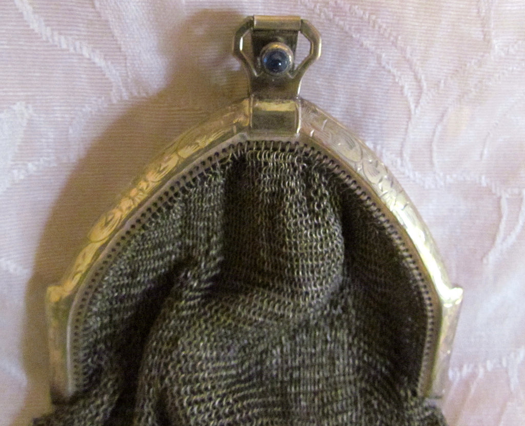 antique gold mesh purse