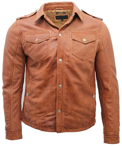 Leather Shirt Jacket UK