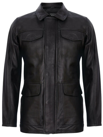 Men Leather Safari Coat UK