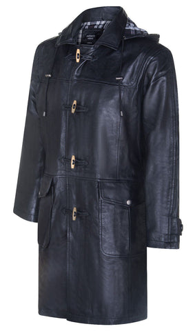 Men Leather Duffle Coat UK