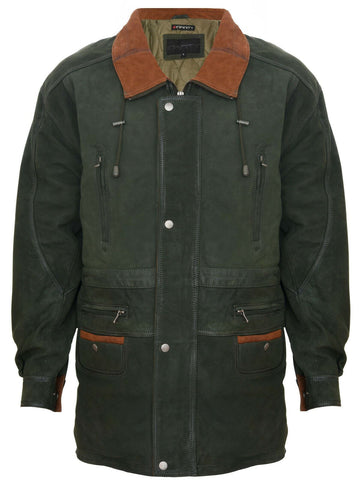 Men Leather Parka Jacket UK