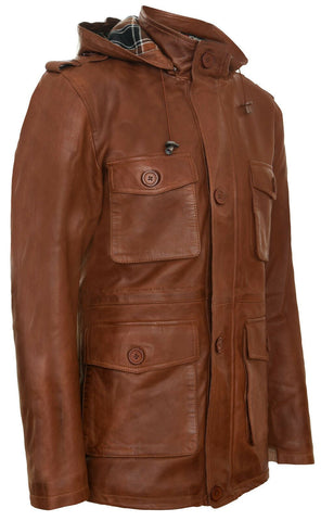Men Leather Over Coat UK