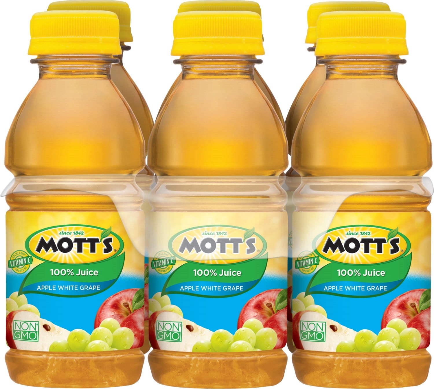 Mott's 100% Juice, Apple White Grape, 8 Fl Oz, 6 Count (Pack of 4)