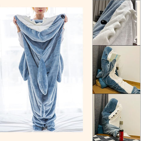 Snuggle Up in Style: Adult Shark Blanket Hoodie at Whimsical Wonders Boutique™