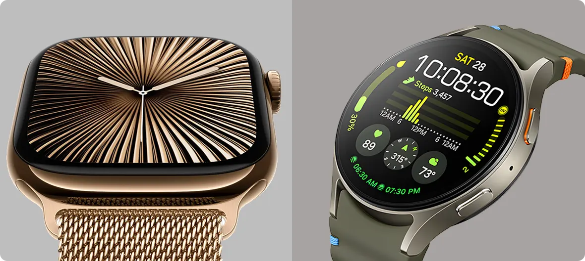 Apple Watch Series 10 vs. Samsung Galaxy Watch 7 - Design, Size and Material