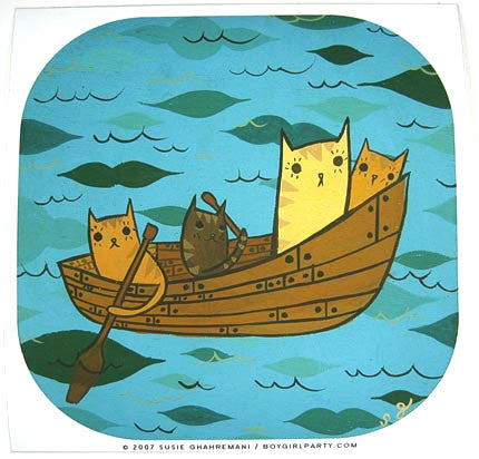 Cat Boat Art Print by Susie Ghahremani / boygirlparty.com ...