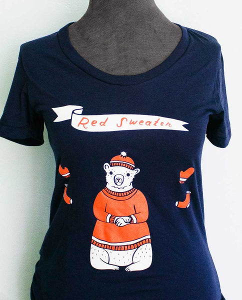 T-shirt: Polar Bear in a Red Sweater by Susie Ghahremani / shop ...