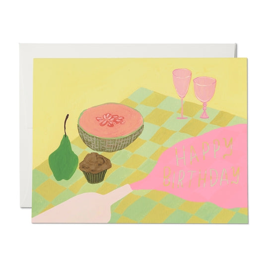 Spilled Wine Birthday Card