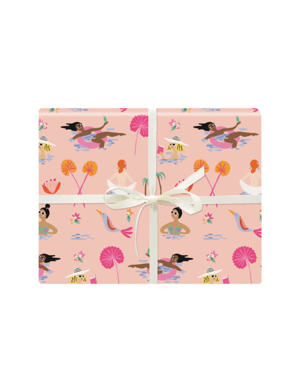 Sunbathers Gift Wrap Single Sheet