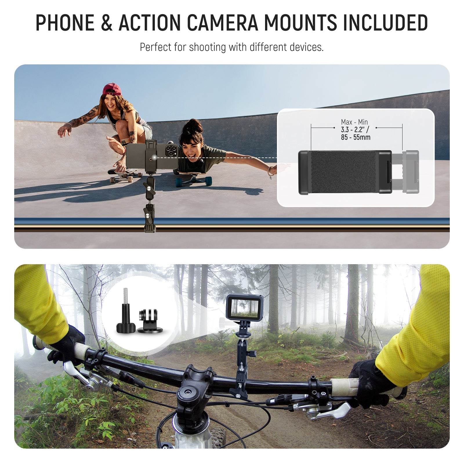 Einstellbar Fahrrad Klemme Halter Mount für GoPro/OSMO Action/OSMO Pocket  Kamera