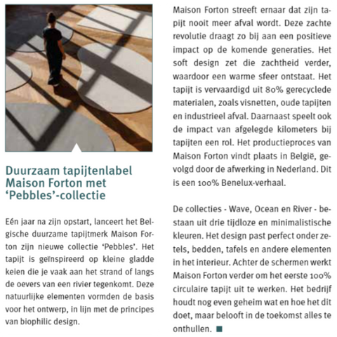 Decostyle Magazine Nr.95 - Januari - Maart 2024 - Pg16 - Maison Forton Pebbles collectie