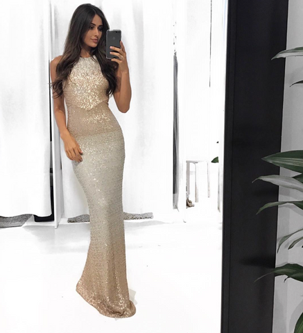 Badgley Mischka Ombre Sequinned Gown Designer Dress Hire North Sydney