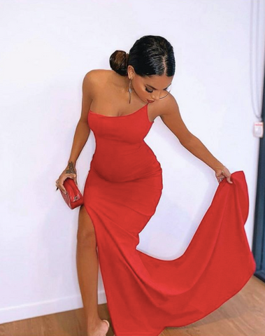 Nookie Jasmine one shoulder gown red