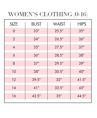 Nicholas Size Chart