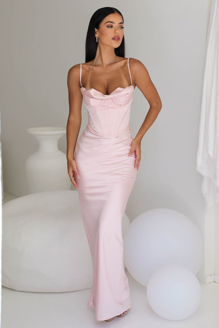 House of CB - Charmaine Corset Gown (Blush Pink) | All The Dresses