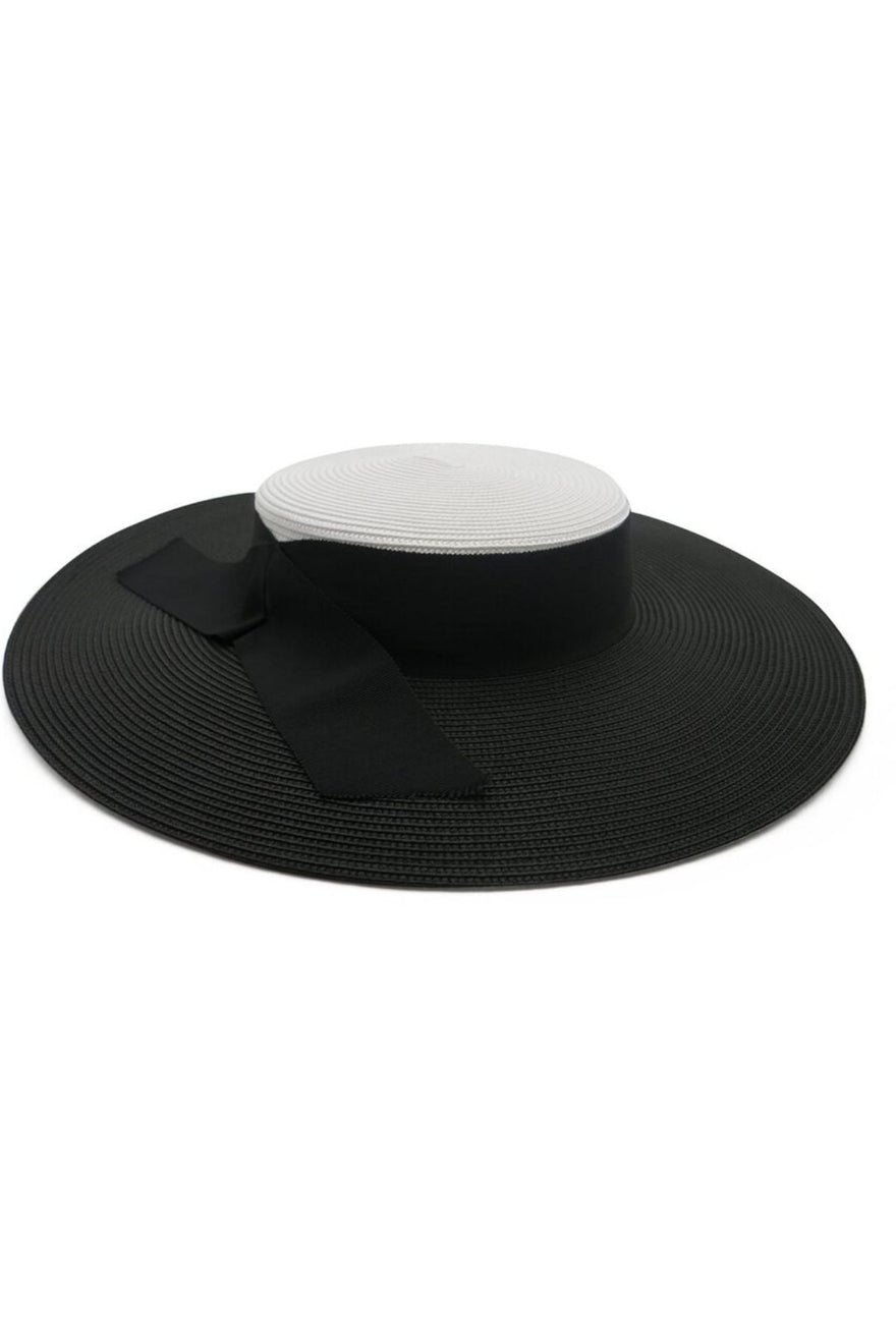 Morgan & Taylor - Azaria Boater Hat (Black/ White) | All The Dresses