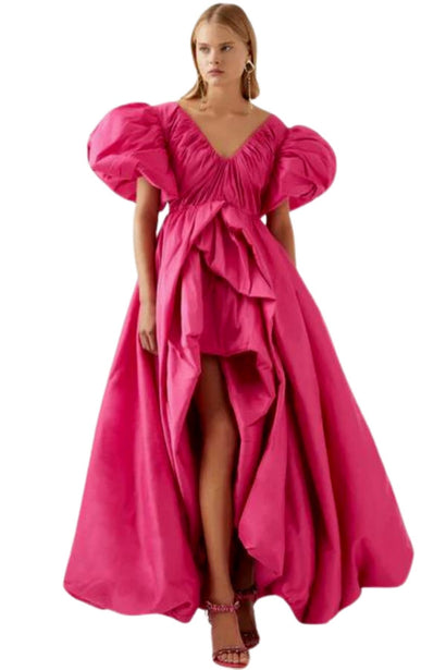 Maya Bridesmaid one shoulder thigh split dress in bright fuchsia pink | ASOS