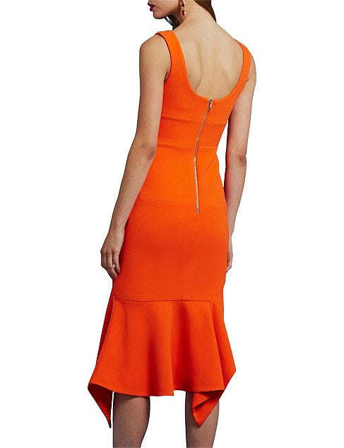 BY JOHNNY OJ Ripple Orange Dress  - RRP $309